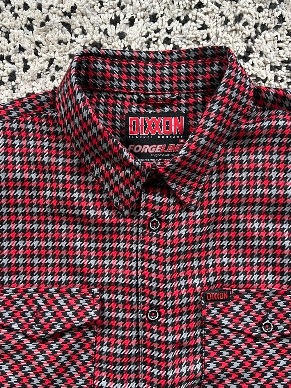 DIXXON Flannel Co ForgeLine Wheels Red Grey Black Button Down Shirt Men’s 3XL